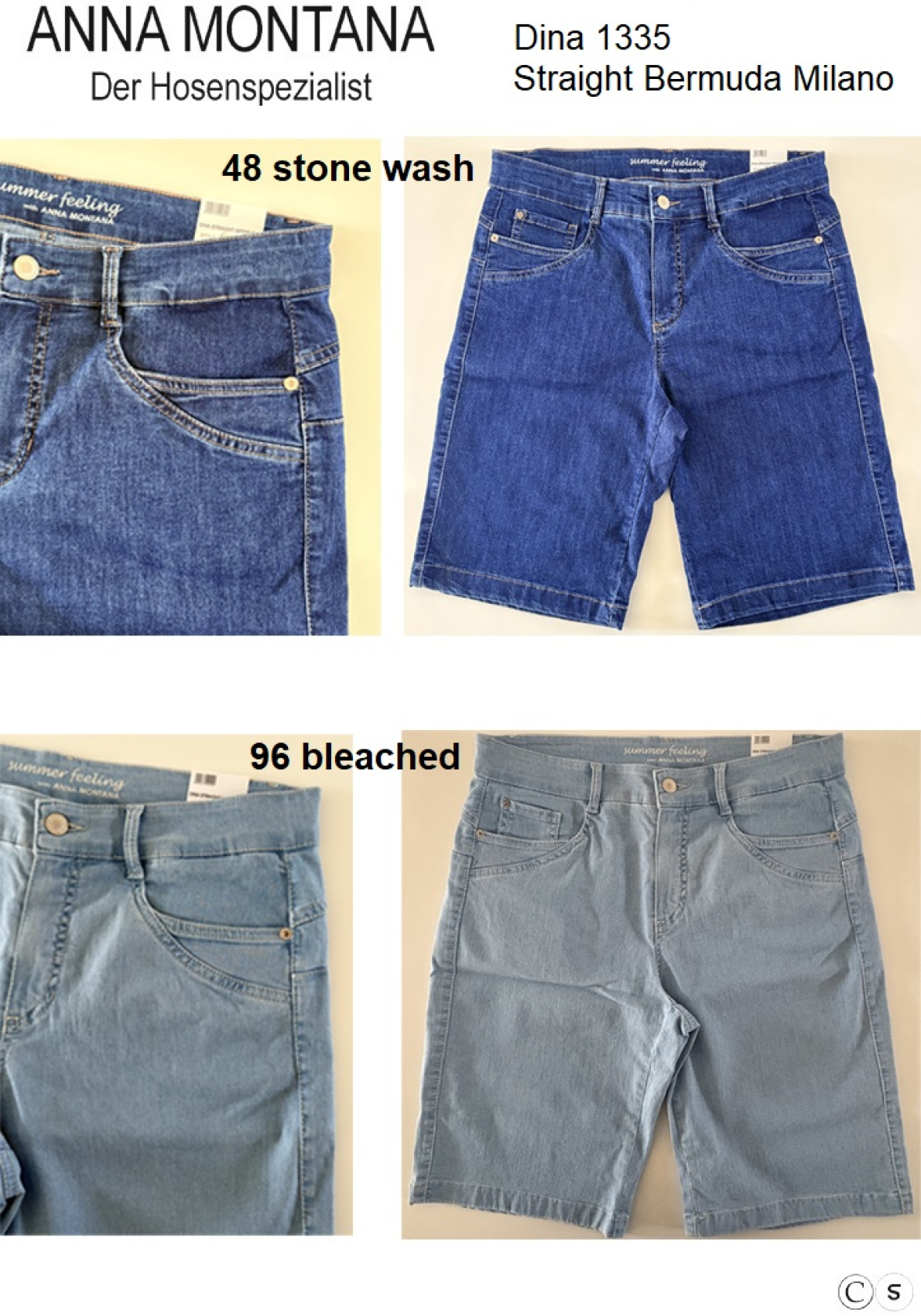 Dina 1335 Straight Bermuda Milano / sehr  bequeme Sommershort / ANNA MONTANA