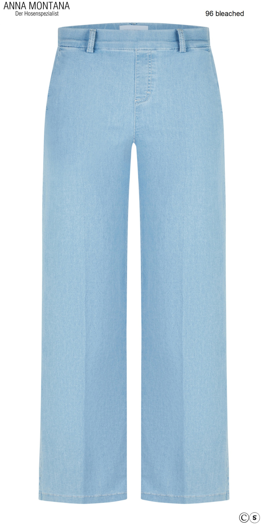 Preview: Mila 1045 Wide-Leg Flexi - Milano / sehr bequeme Schlupfhose mit weichem Bund, 80 cm lang, von Größe 36 bis 46 / ANNA MONTANA