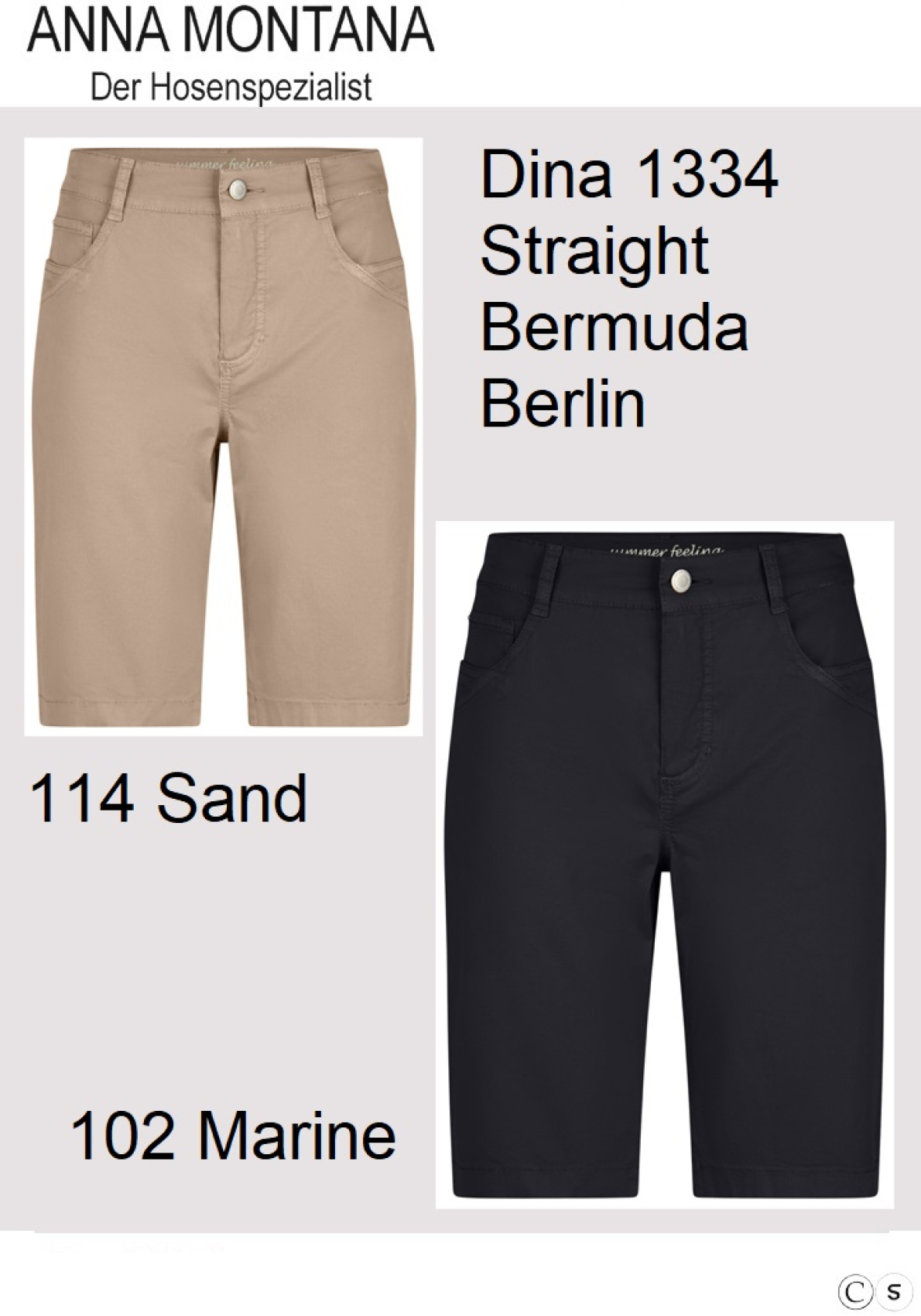 Dina 1334 Straight Bermuda Berlin / sehr  bequeme Sommershort / ANNA MONTANA