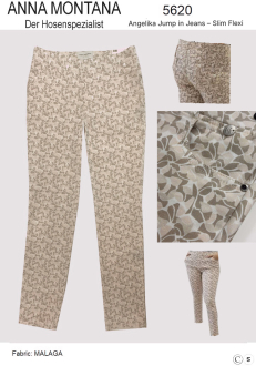 Angelika 5620 Jump-In Jeans – Slim Fit Flexi – Model Malaga – 228 Beige – 76 cm – Pull-On Trousers